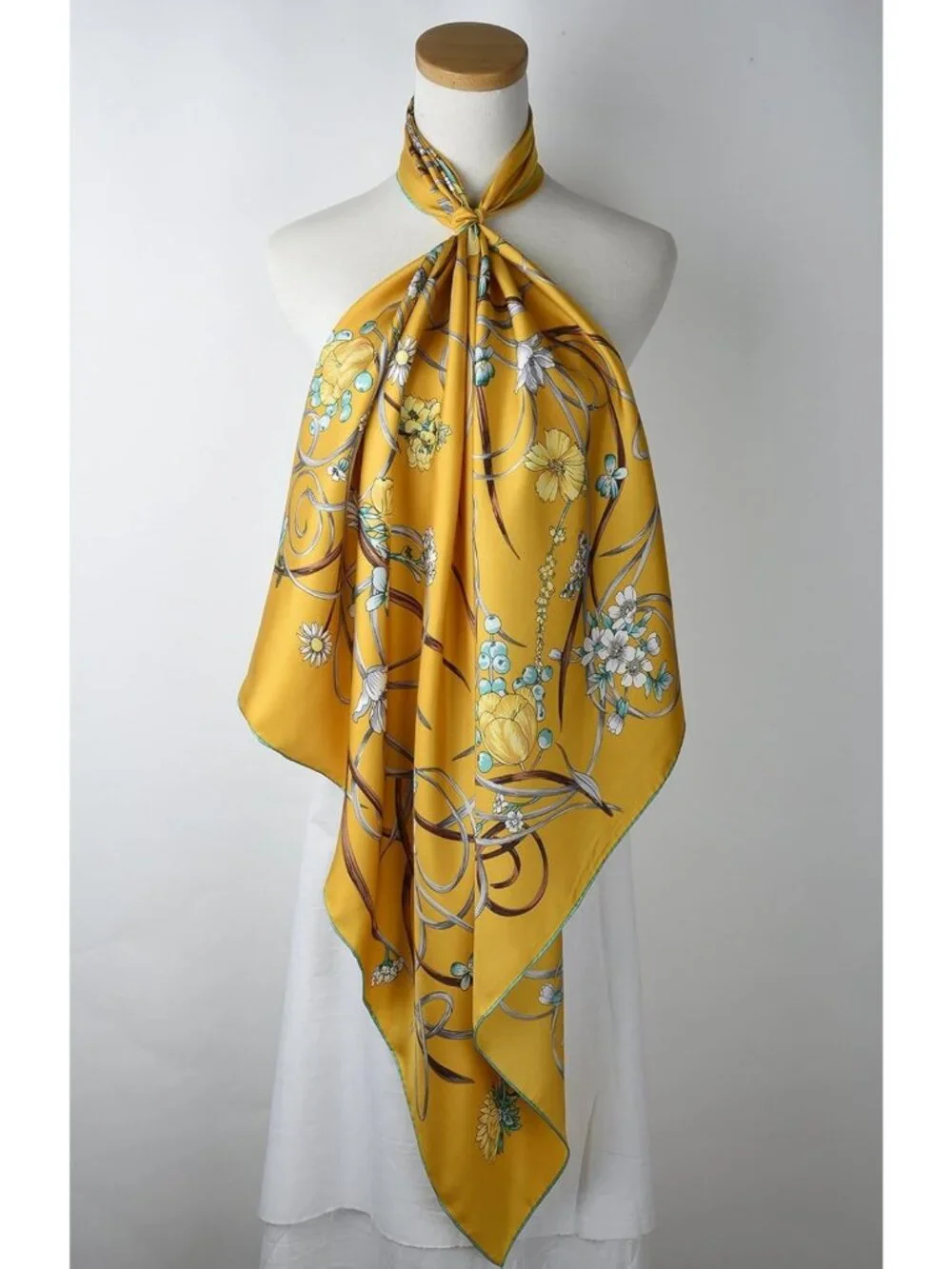 21x21 Real Silk Lightweight Neck Scarf for Women - Soft Hair Bandana & Headband